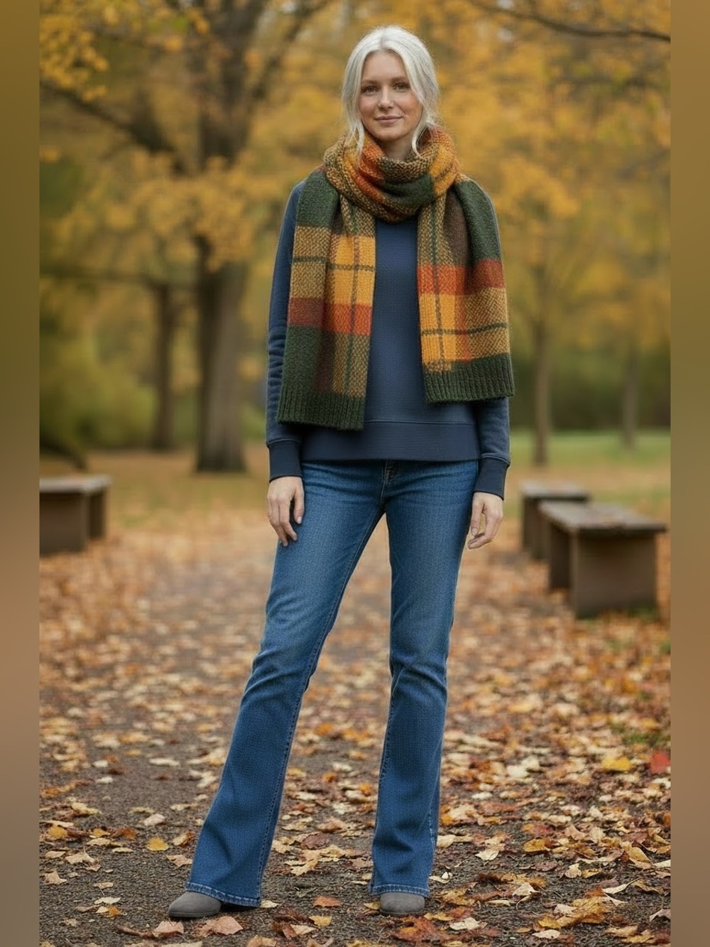 Zara Navy Crewneck Sweater with Quilted Shoulder Detail